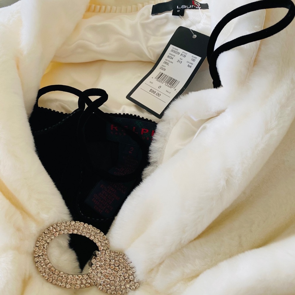 Elegant Cream Scarf with Crystal Embellishment